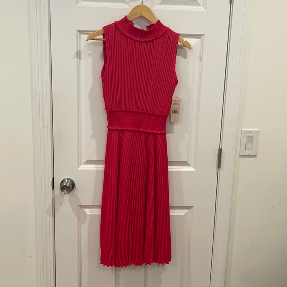 Pink high neck dress